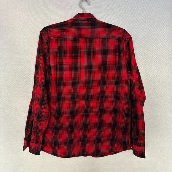 SONOMA MEN'S BUFFALO CHECK FLANNEL CASUAL BUTTON-UP SHIRT RED/BLACK SIZE XL - Picture 3 of 9